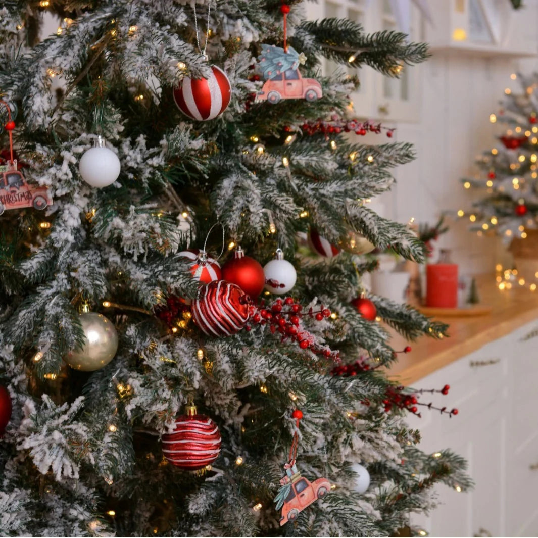 Christmas Ornaments Shatterproof Red & White Striped