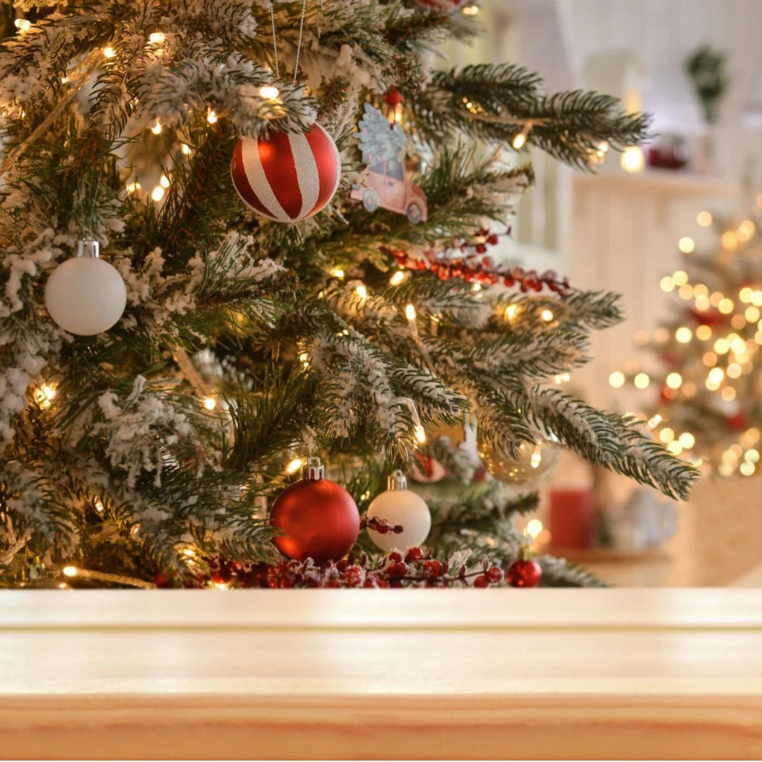 Christmas Ornaments Shatterproof Red & White Striped
