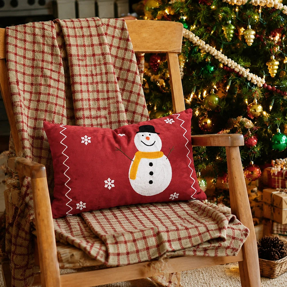 Christmas Pillow Cover Embroidered Sequins Concealed Zipper