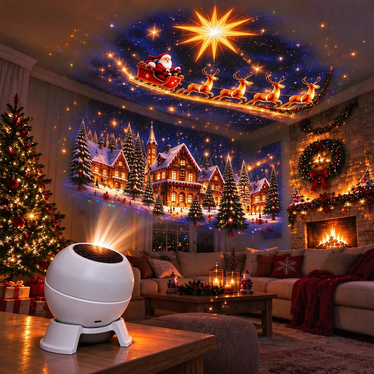 Christmas Projection Light USB-Powered Wall & Ceiling Display