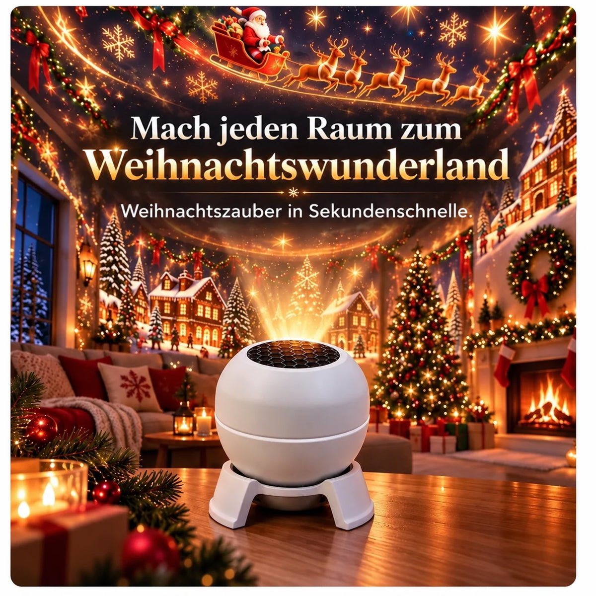 Christmas Projection Night Light USB-Powered Wall & Ceiling Projection