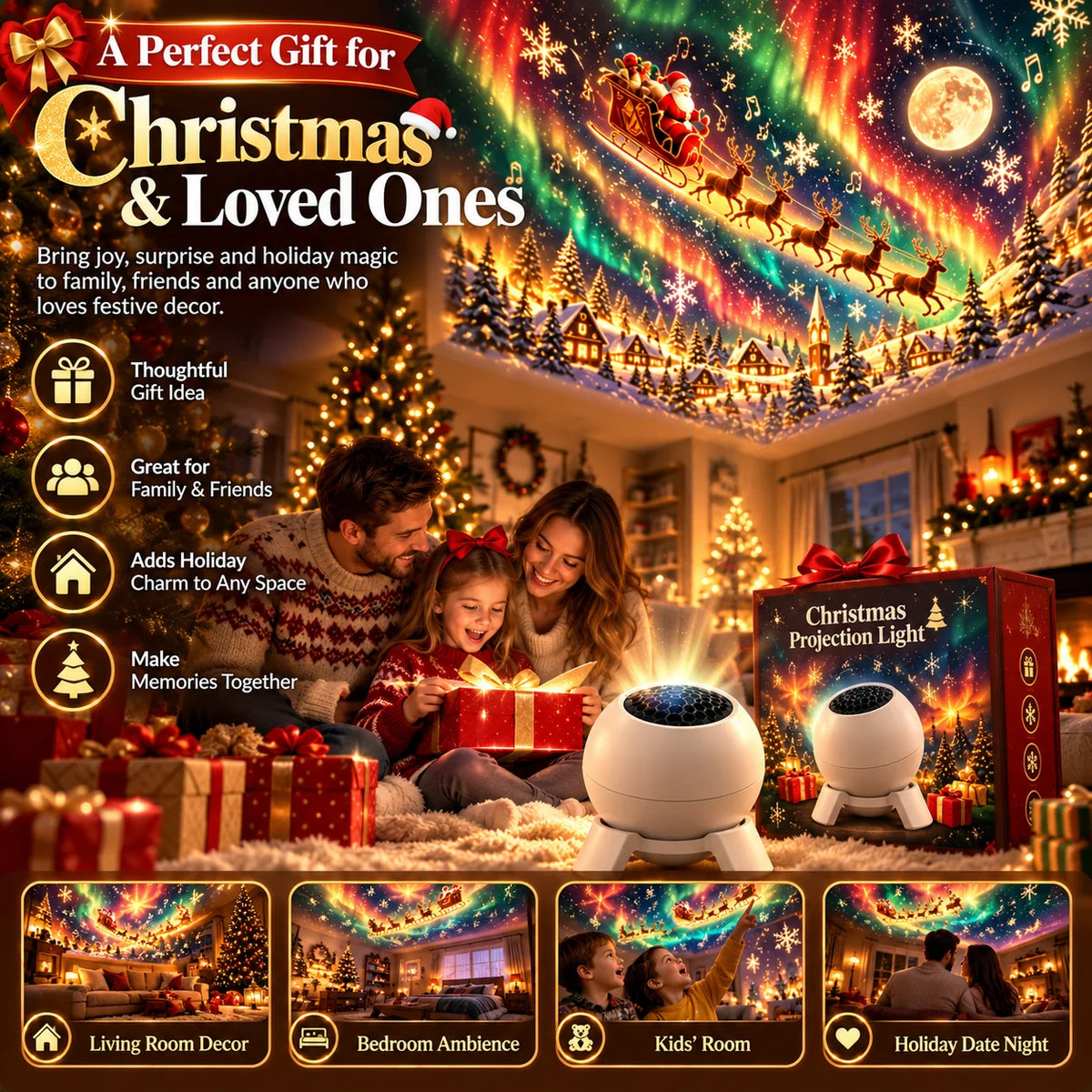 Christmas Projector Light Compact Tabletop Indoor