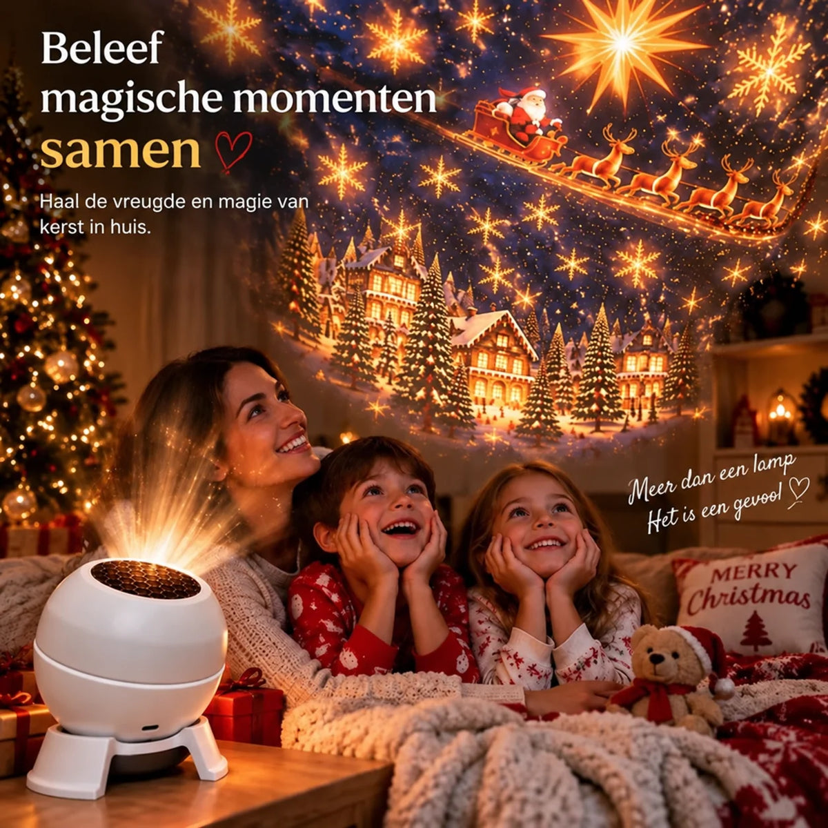 Christmas Projector Light USB-Powered Wall & Ceiling Projection