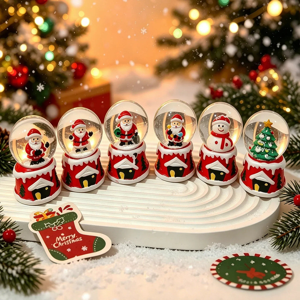 Christmas Snow Globe Shatterproof Glass & Resin Festive Figurines