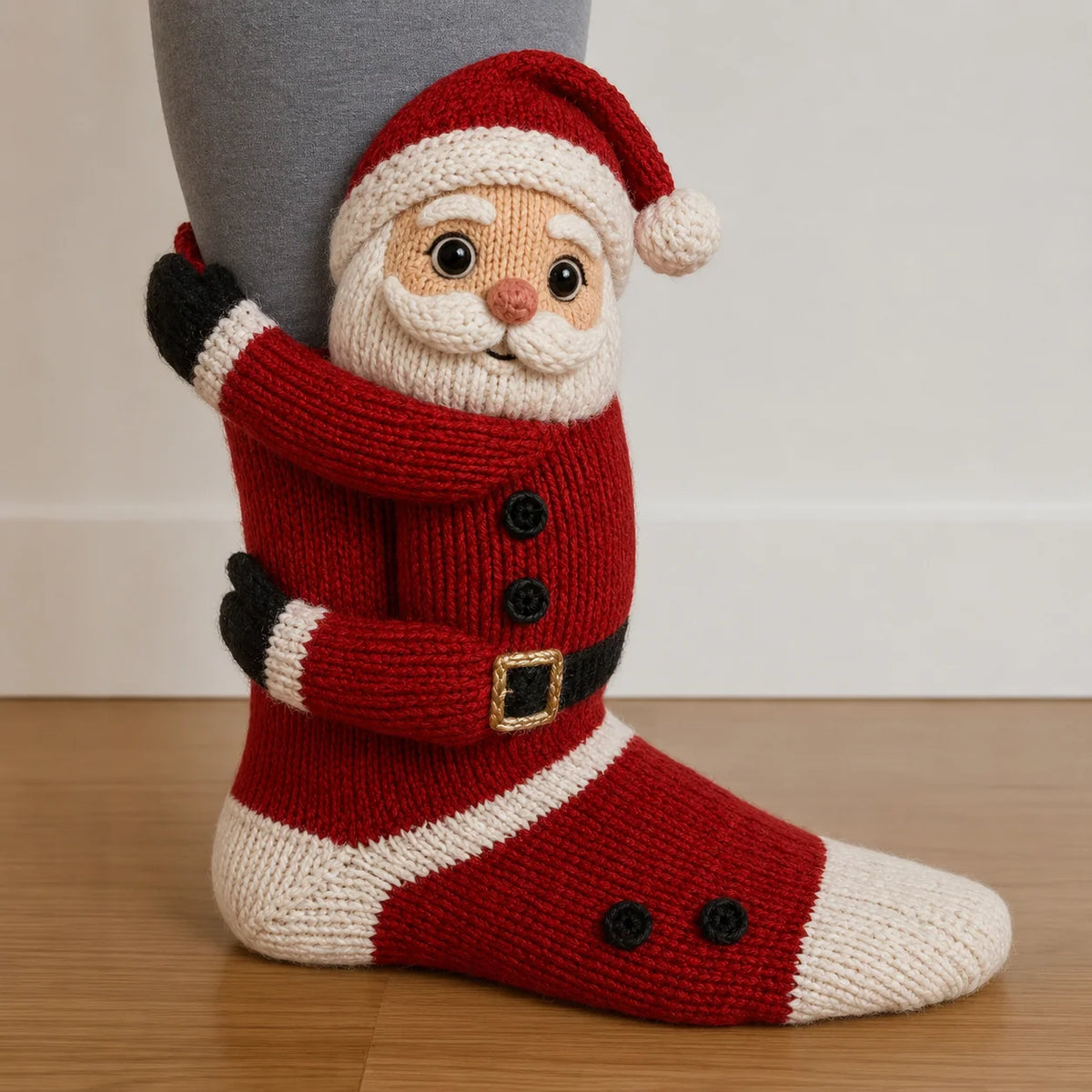 Christmas Socks 3D Knitted Hugging Character Design