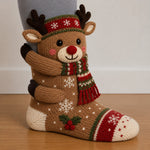Christmas Socks 3D Knitted Hugging Character Design