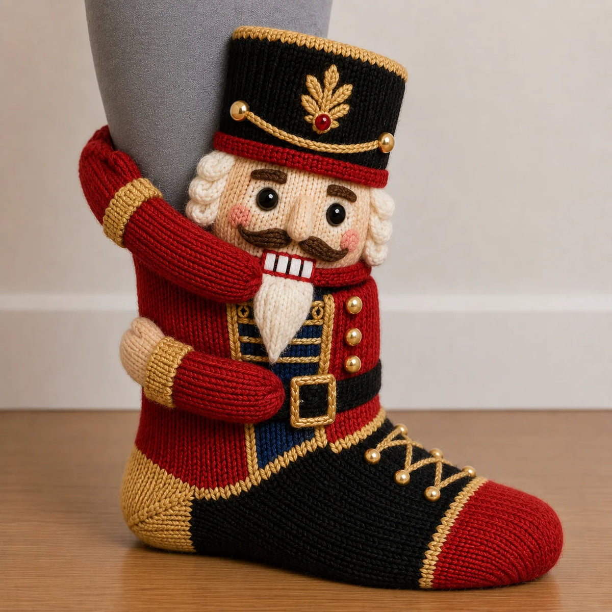 Christmas Socks 3D Knitted Hugging Character Design