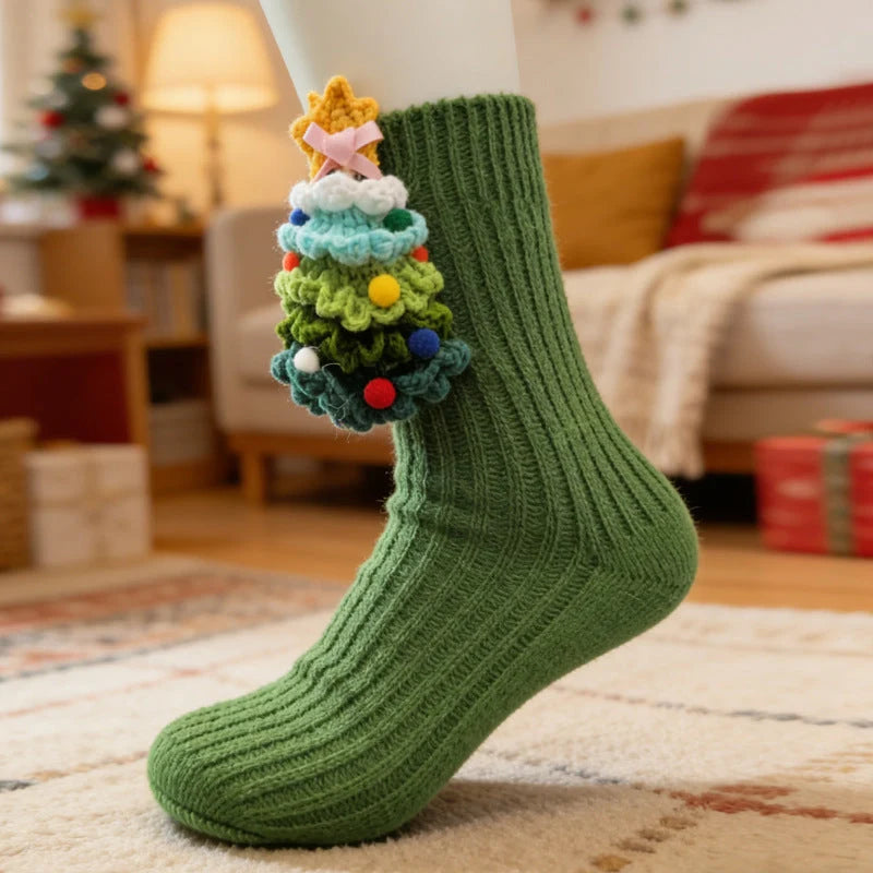 Christmas Socks 3D Knitted Hugging Character Design
