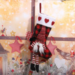 Christmas Stocking Durable Fabric Gnome Motif