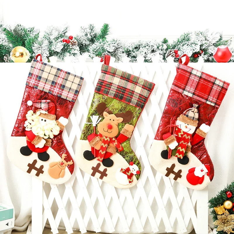 Christmas Stocking Extra-Large Soft Durable Fabric Hanging Loop