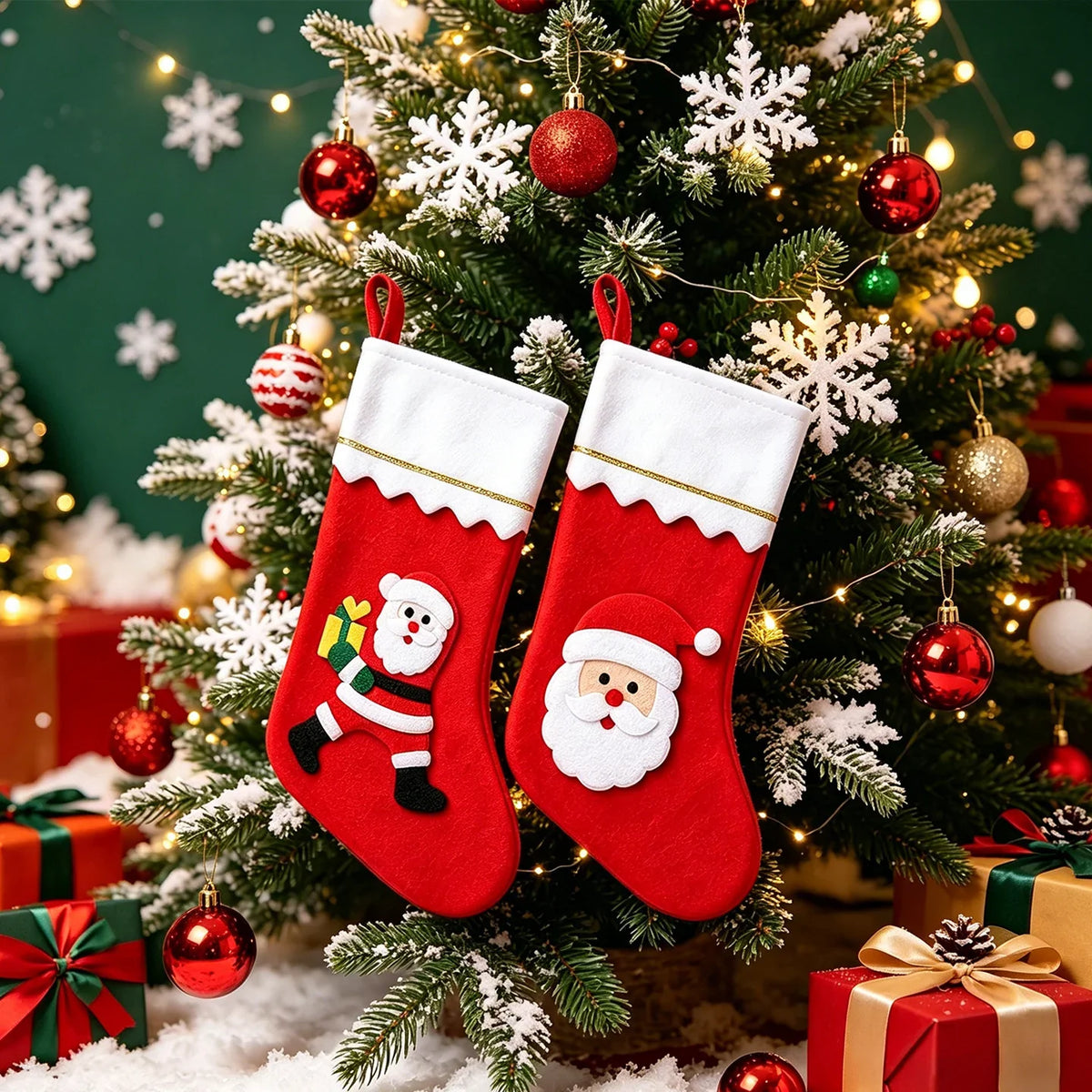 Christmas Stocking Festive Motifs Soft & Durable