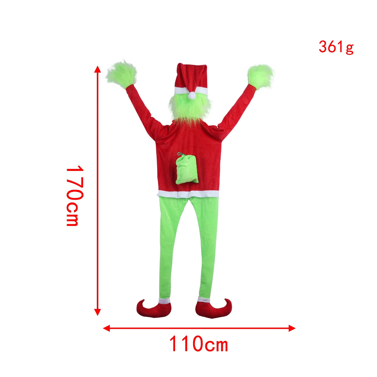 Christmas Stocking Grinch Design Spacious Durable Soft Fabric