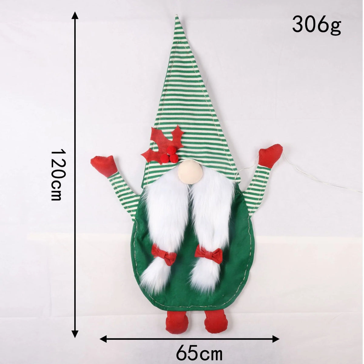Christmas Stocking Grinch Motif Spacious Soft Fabric & Loop