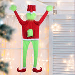 Christmas Stocking Grinch Motif Spacious Soft Fabric & Loop