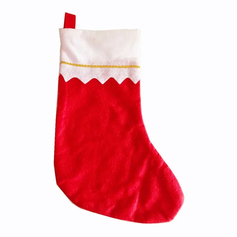 Christmas Stocking Large Capacity Durable Fabric Gold-Edged Trim