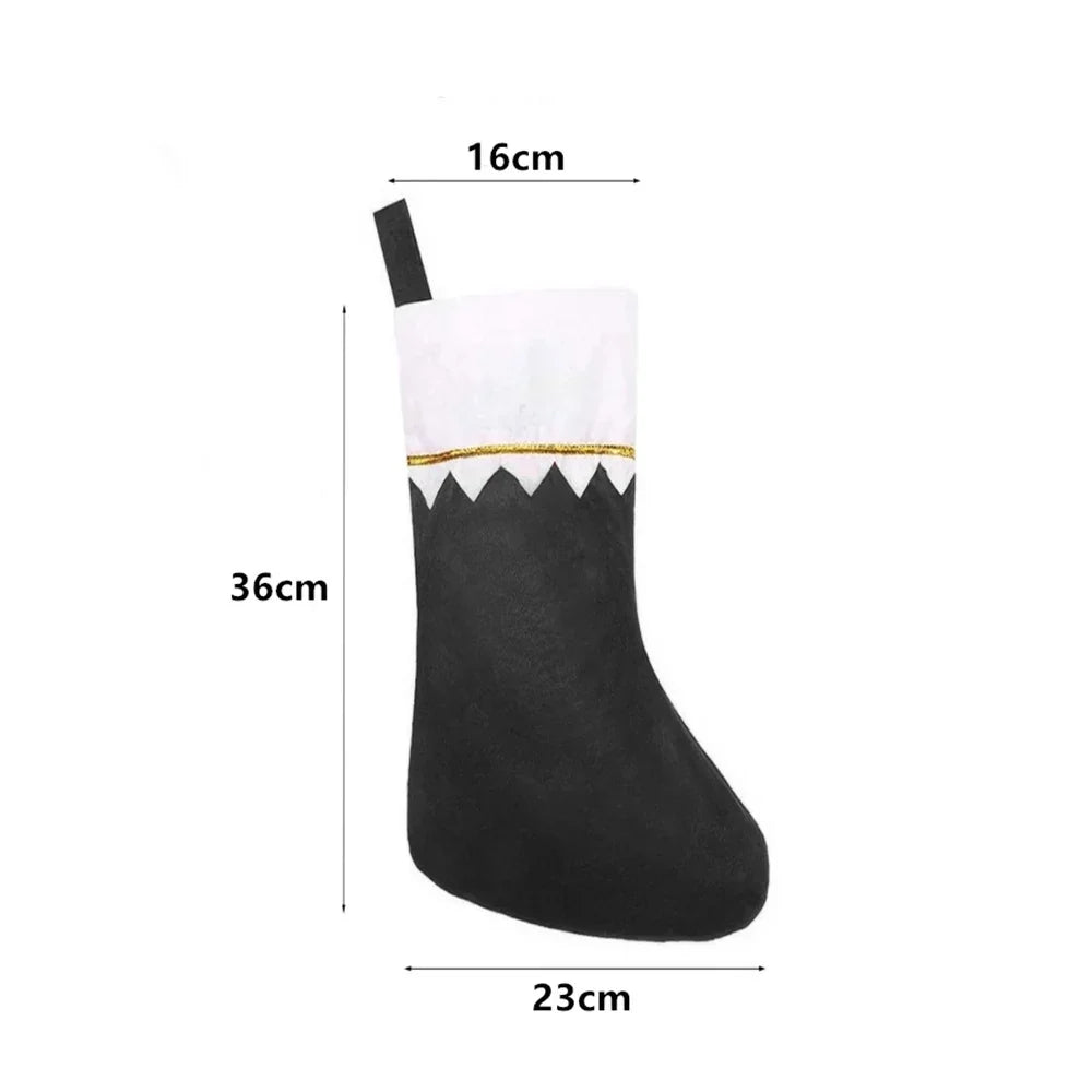 Christmas Stocking Large Capacity Durable Fabric Gold-Edged Trim