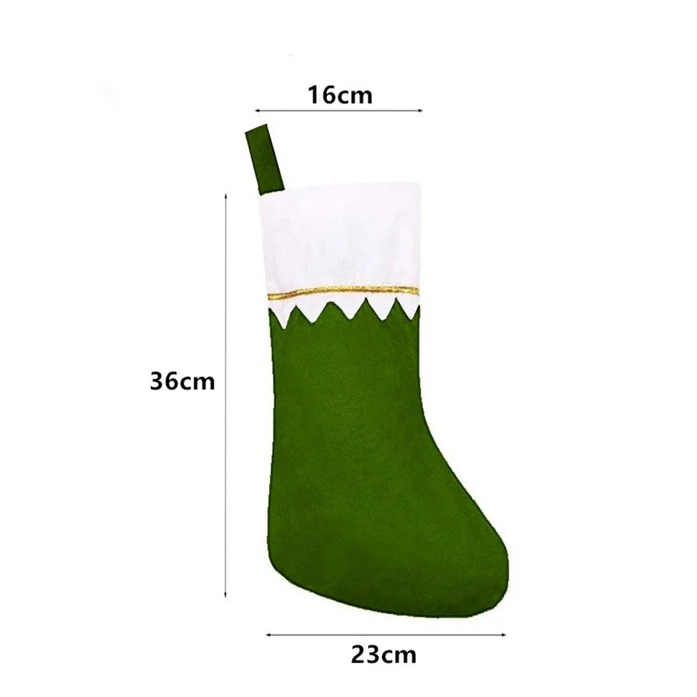 Christmas Stocking Large Capacity Durable Fabric Gold-Edged Trim