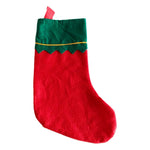Christmas Stocking Large White Wave & Gold Trim