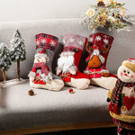 Christmas Stocking Nostalgic Reindeer Durable Fabric Spacious Interior