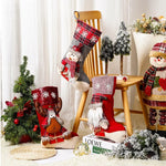 Christmas Stocking Nostalgic Reindeer Durable Fabric Spacious Interior