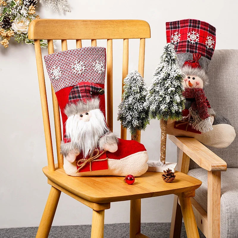 Christmas Stocking Nostalgic Reindeer Durable Fabric Spacious Interior
