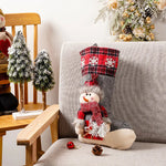 Christmas Stocking Nostalgic Reindeer Durable Fabric Spacious Interior