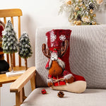 Christmas Stocking Nostalgic Reindeer Durable Fabric Spacious Interior