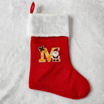Christmas Stocking Personalized Red Plush With White Trim