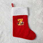 Christmas Stocking Personalized Red Plush With White Trim