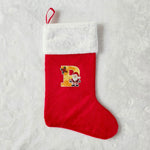 Christmas Stocking Personalized Red Plush With White Trim
