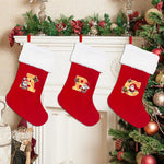 Christmas Stocking Personalized Red Plush With White Trim