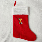 Christmas Stocking Personalized Red Plush With White Trim