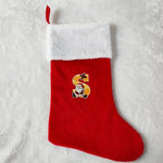 Christmas Stocking Personalized Red Plush With White Trim