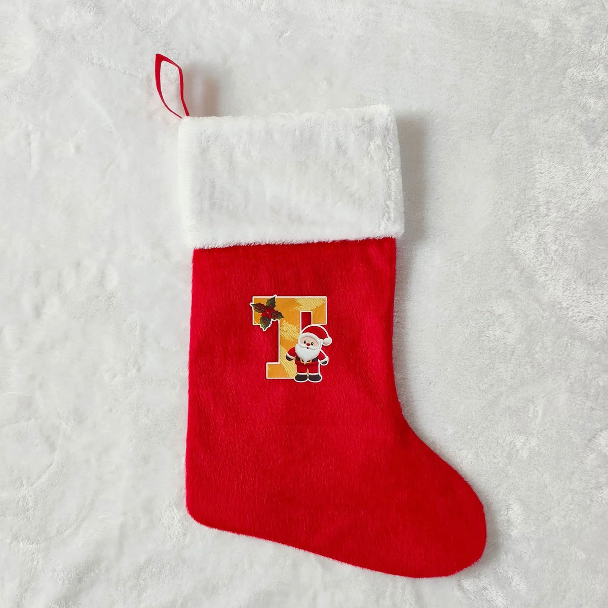 Christmas Stocking Personalized Red Plush With White Trim