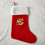 Christmas Stocking Personalized Red Plush With White Trim