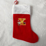 Christmas Stocking Personalized Red Plush With White Trim