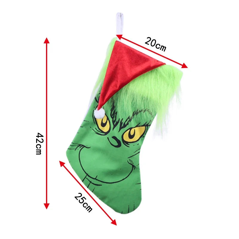 Christmas Stocking Plush Character Face Easy-Clean Fabric 16.5 Inch