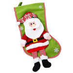 Christmas Stocking Plush Reindeer Design Spacious Gift Pocket