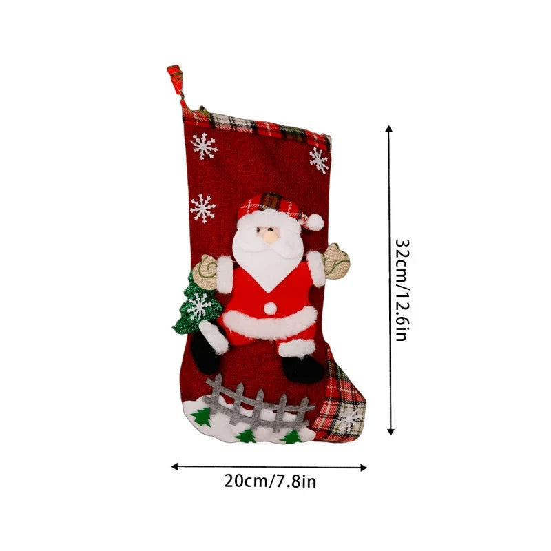 Christmas Stocking Reindeer Motif Durable Fabric