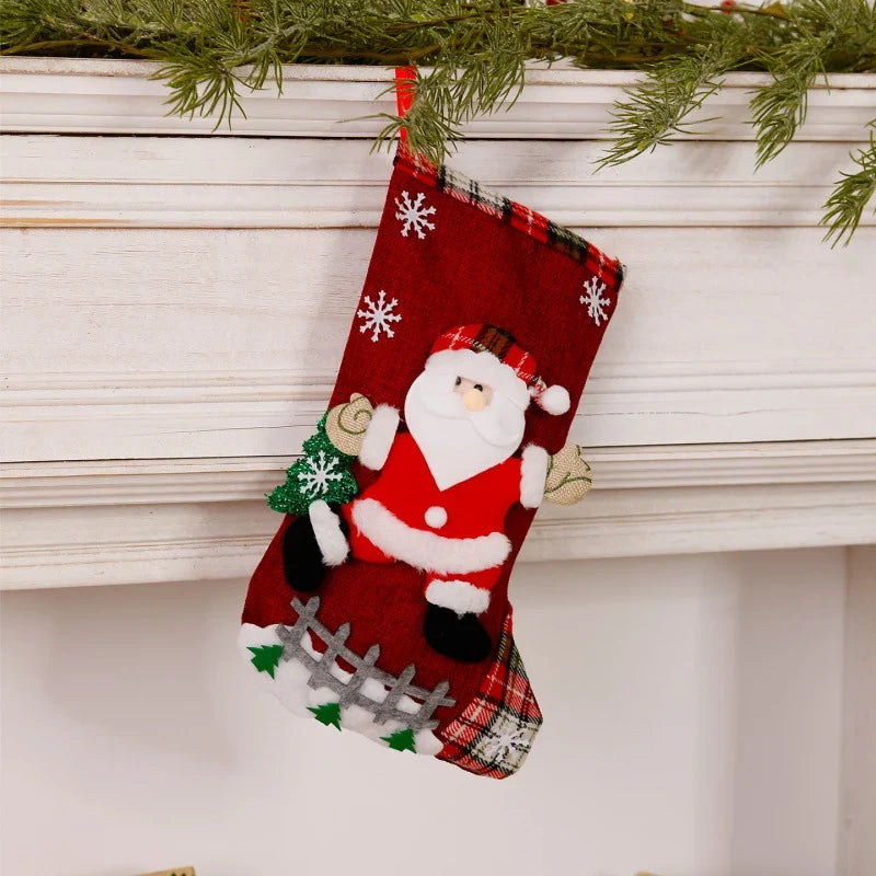 Christmas Stocking Reindeer Motif Durable Fabric