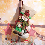 Christmas Stocking Reindeer Motif Soft Durable Fabric Hanging Loop