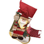 Christmas Stocking Reindeer Motif Soft Durable Fabric Hanging Loop