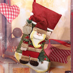 Christmas Stocking Reindeer Motif Soft Durable Fabric Hanging Loop