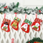 Christmas Stocking Soft Felt Santa Motif & Hanging Loop