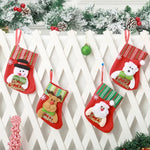 Christmas Stocking Soft Felt Santa Motif & Hanging Loop