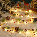 Christmas String Lights Pine Cone & Berry LED