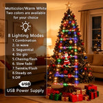Christmas String Lights Santa Climbing Ladder 8 Modes