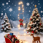 Christmas String Lights Santa Climbing Ladder 8 Modes
