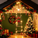 Christmas String Lights Santa Climbing Ladder 8 Modes