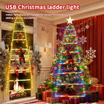Christmas String Lights Santa Climbing Ladder 8 Modes